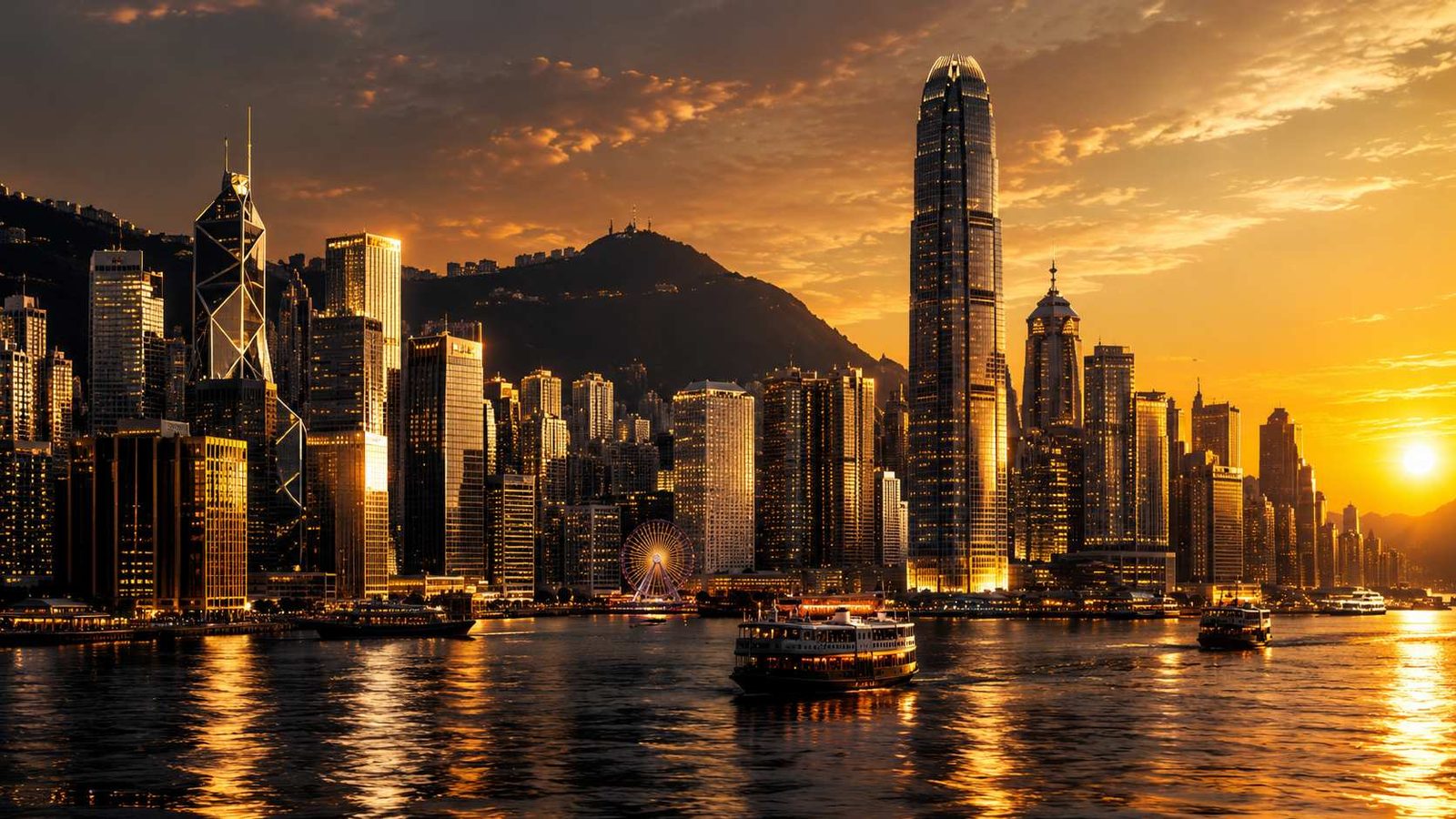 About QTFX: the Hong Kong Victoria Harbour skyline in a cinematic 3D render