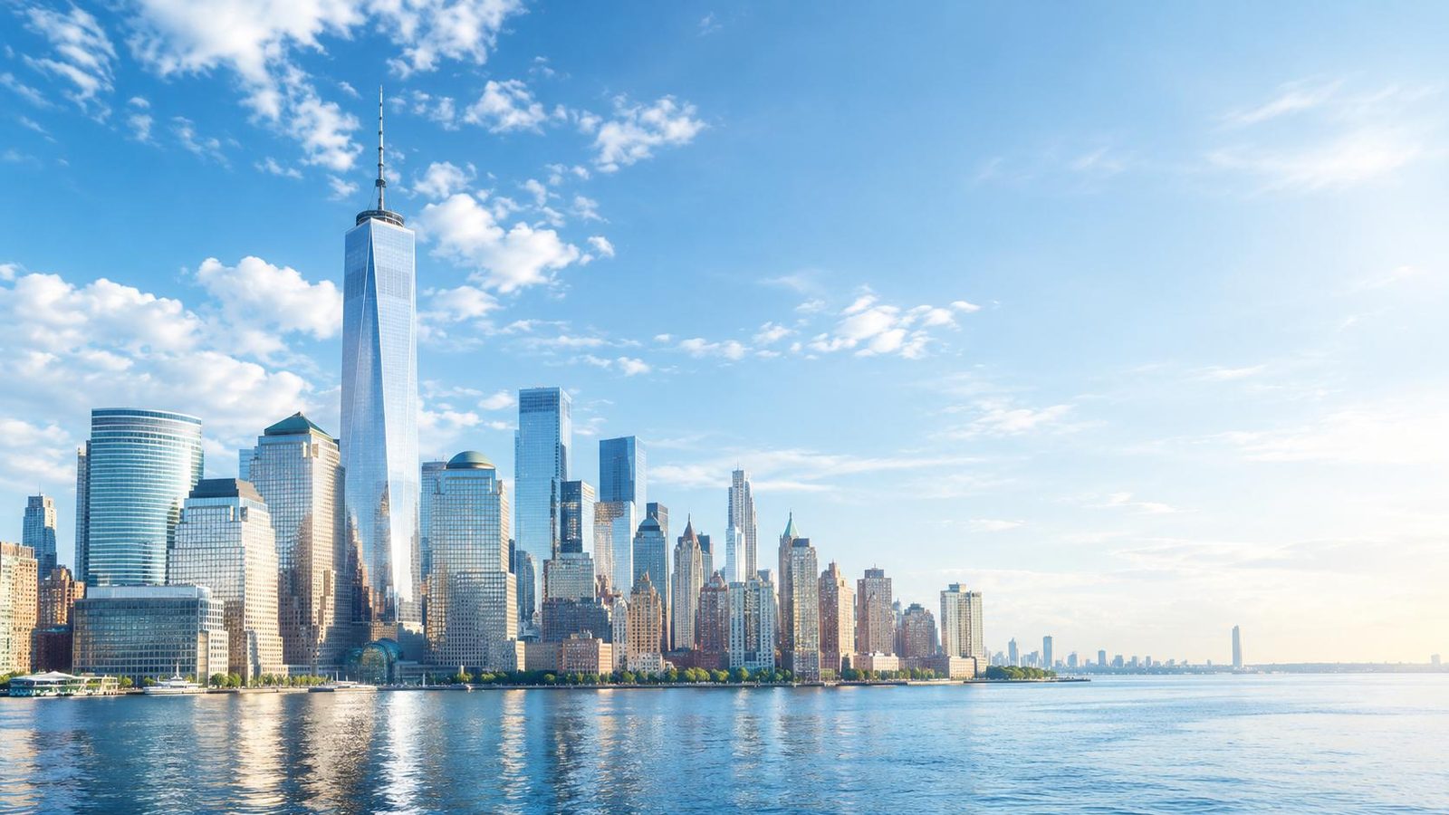 US stock CFDs concept: the New York City skyline in a cinematic 3D render